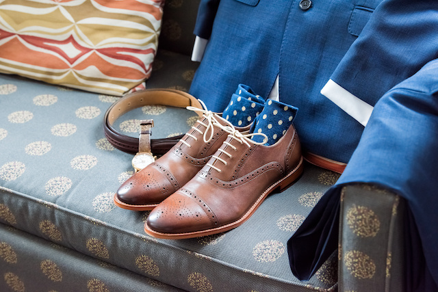 socks with pattern matched with outfit